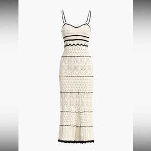Commense Paros crochet eyelet see-through midi dress open knit small EUC